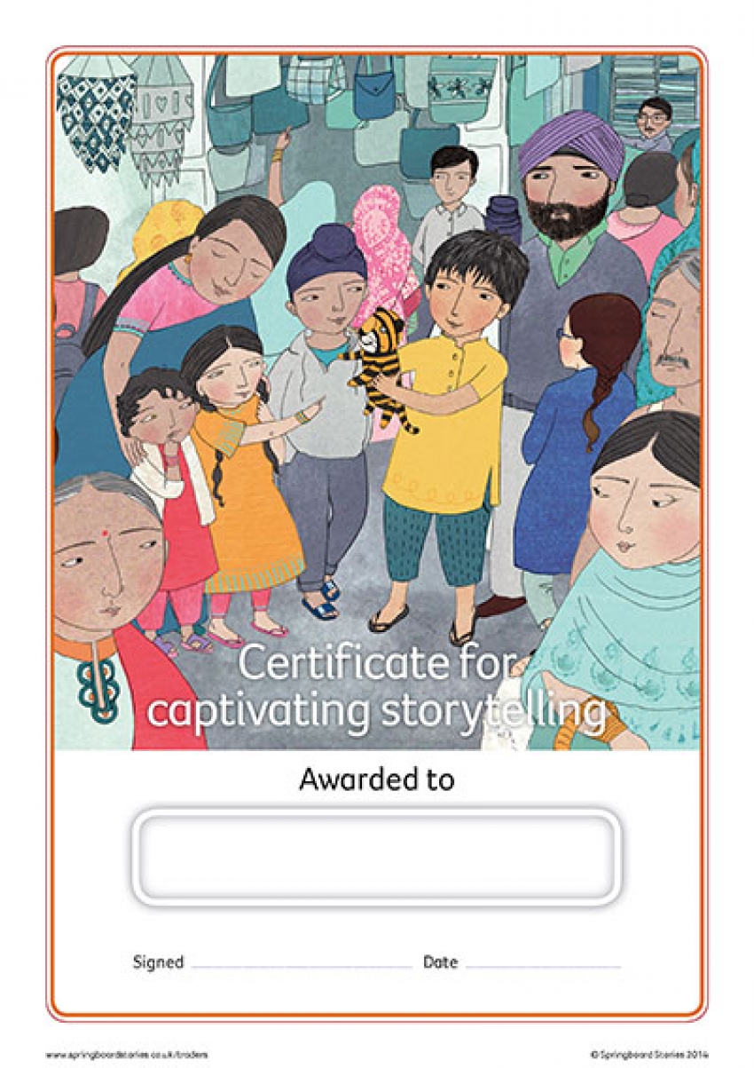 Ranjit's Rainbow tigers storytelling certificates