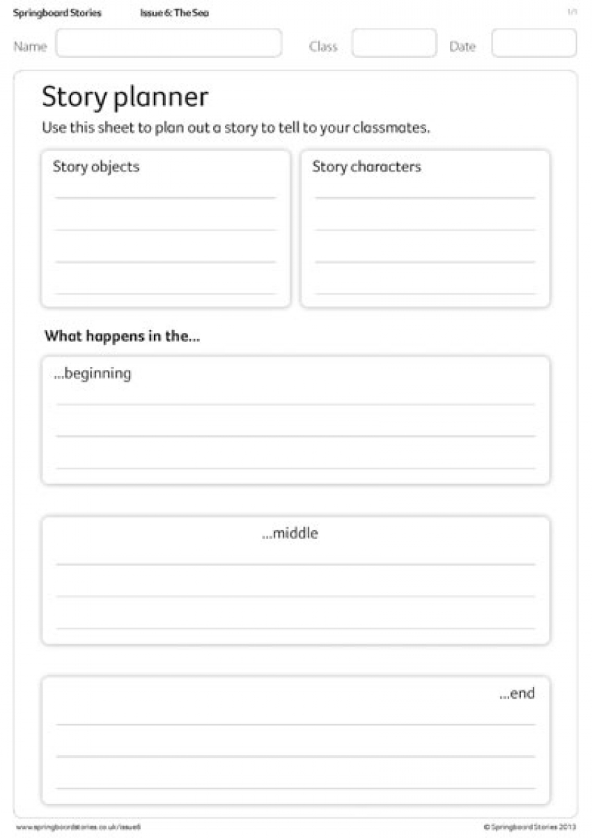 Story planner primary resource