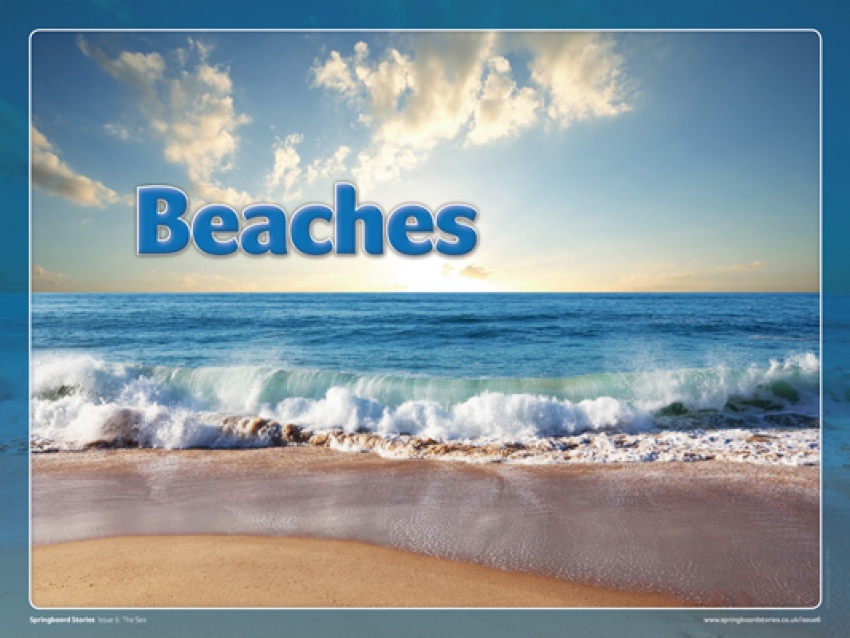 Beach image slideshow primary resource for whiteboard