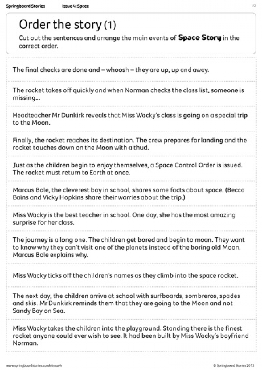 Order the story primary resource