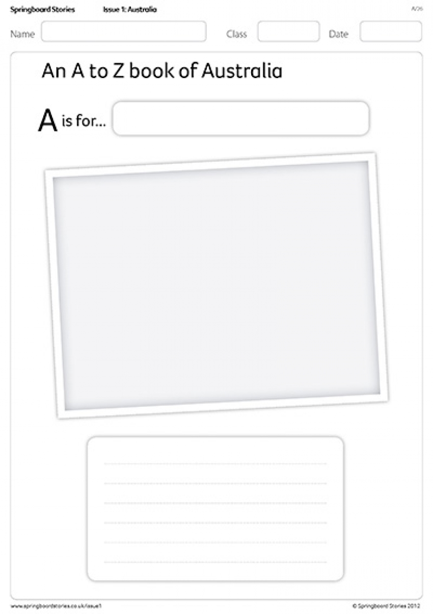 A to Z of Australia template