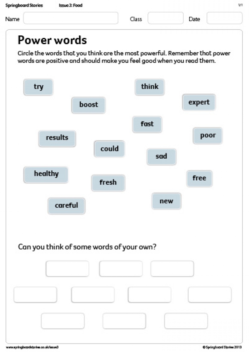 Power words primary resource
