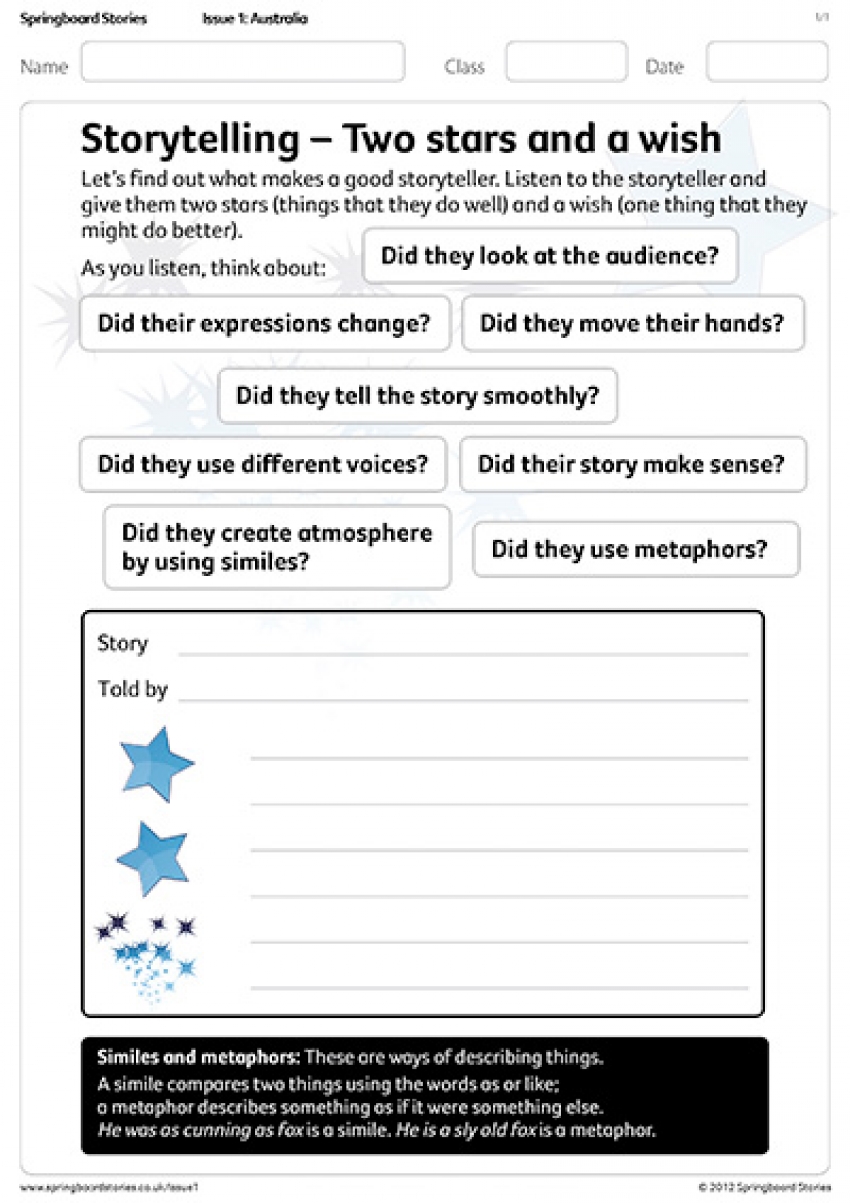 Two stars and a wish primary resource