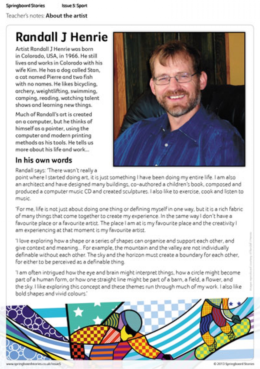 Bicycling by Randall Henry primary teachers&rsquo; notes 