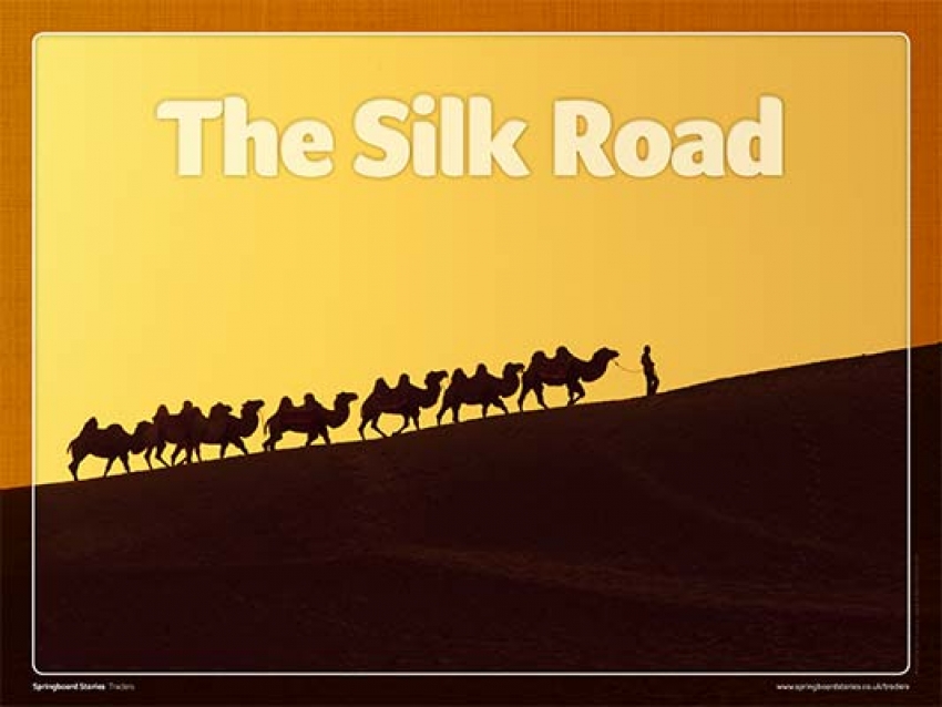 Journey along The Silk Road primary whiteboard resource 