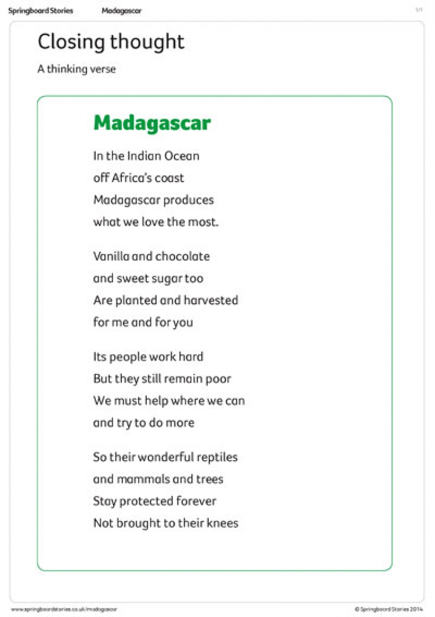Madagascar assembly &ndash; closing thought