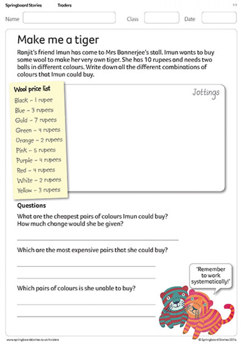 Make me a tiger primary maths resource