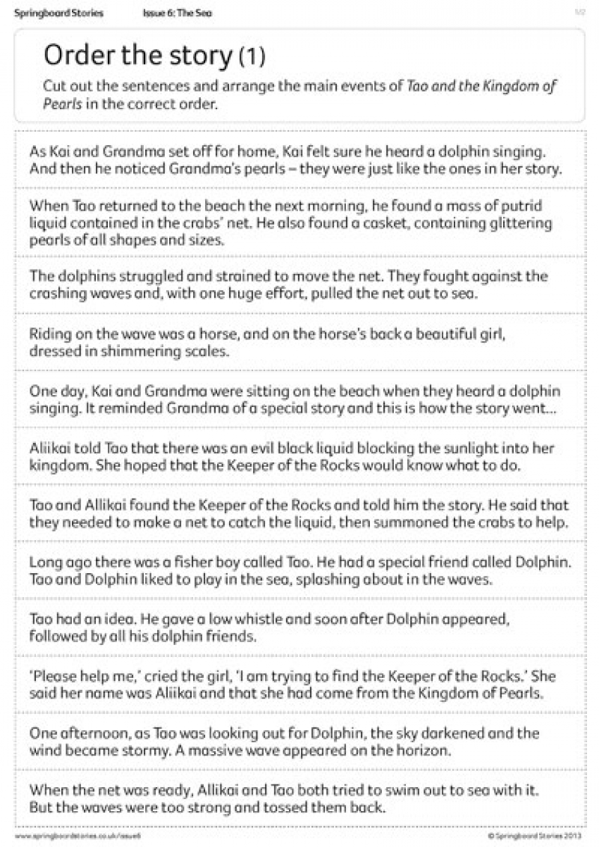 Order the story primary resource