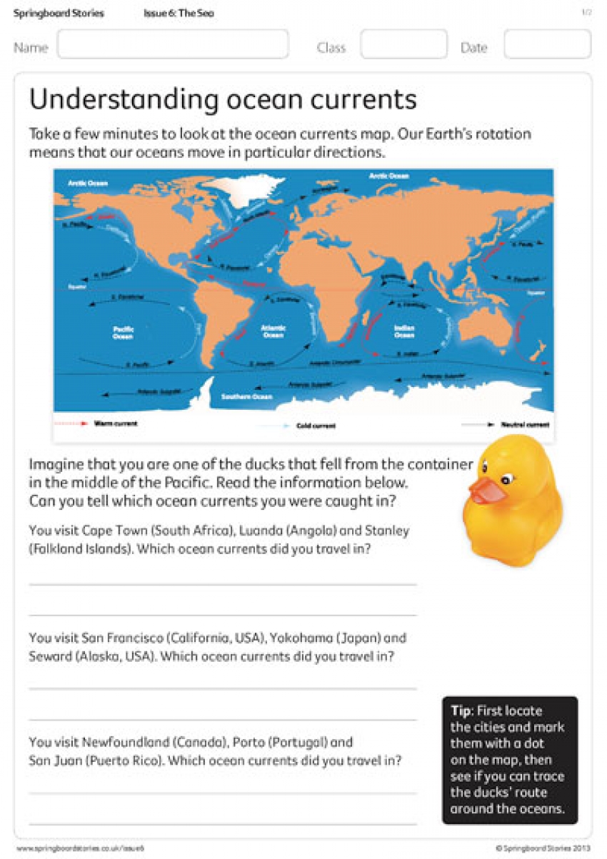 Understanding ocean currents primary resource