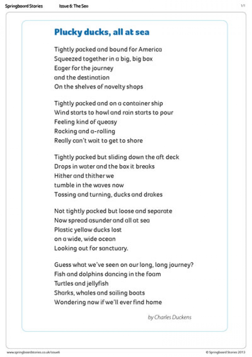 Plucky duck poem