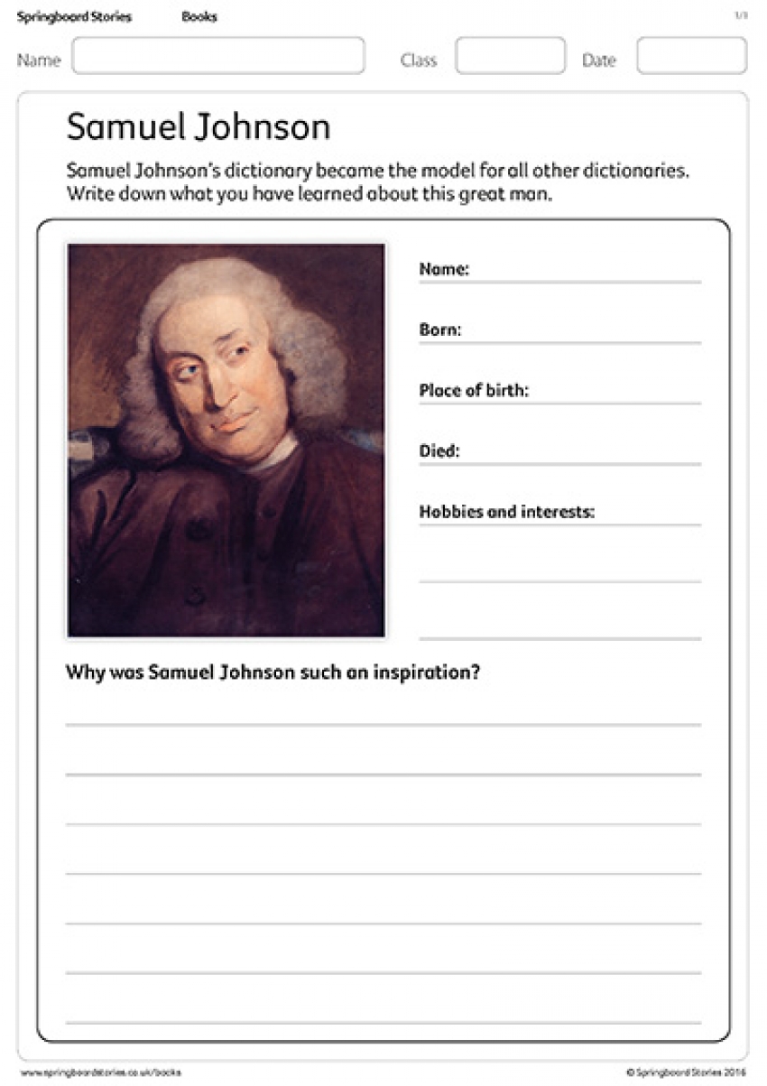 Write a Samuel Johnson profile